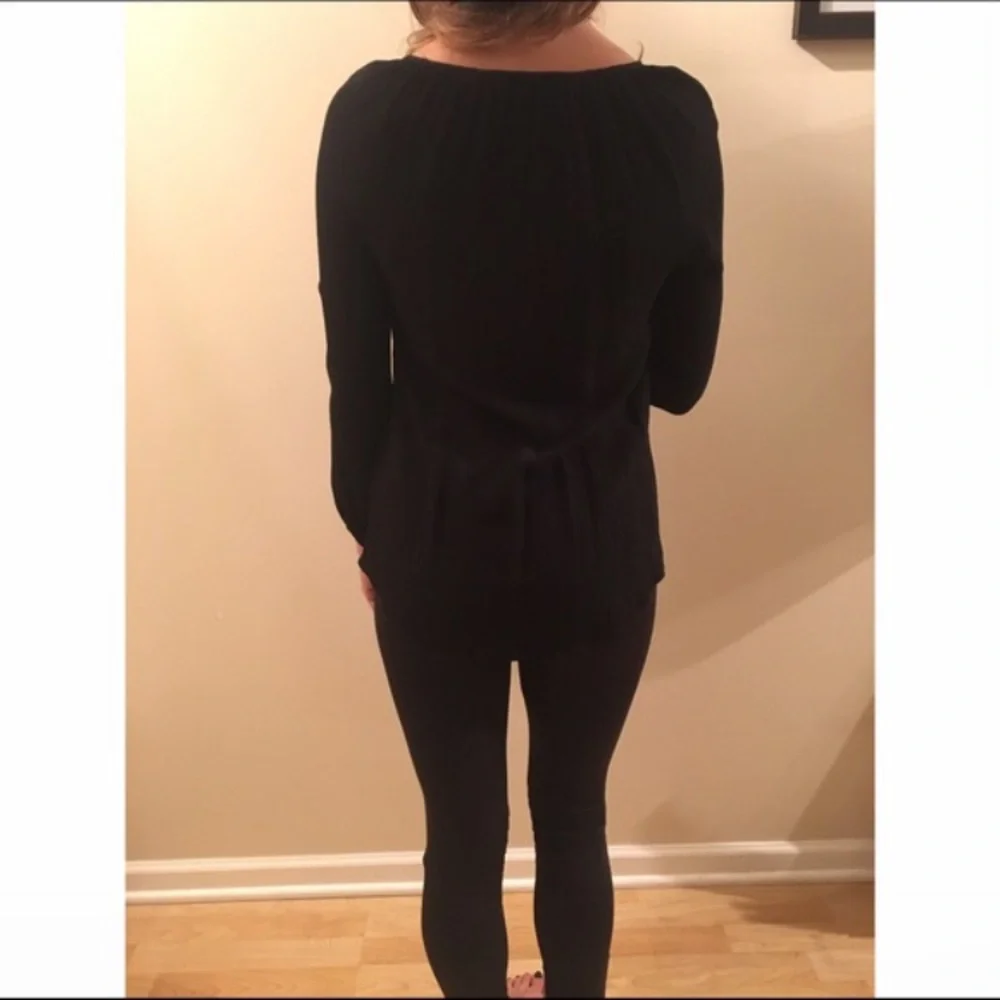 ZARA Black Lace & Tie-Front Blouse - Picture 5 of 5